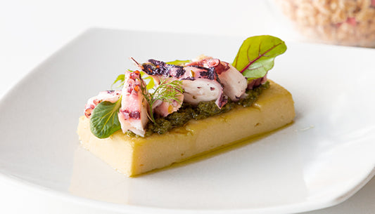 PANISSA CON POLPO E PESTO DI BASILICO